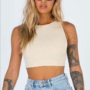 Princess Polly High Neck Ribbed Cropped Tank